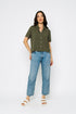 Nina-Roll Cuff Short Sleeve Shirt